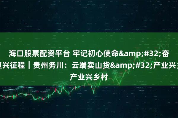 海口股票配资平台 牢记初心使命 奋进复兴征程｜贵州务川：云端卖山货 产业兴乡村